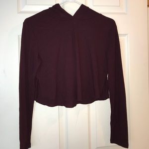 Maroon cropped hoodie